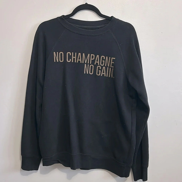 Brunette the label No Champagne No Gain sweatshirt size S/M in Black - Picture 1 of 3